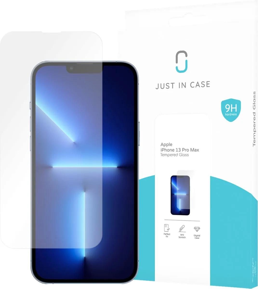 Just in Case Cazy iPhone 13 Pro Max Tempered Glass - Transparant - afbeelding 6 van 6