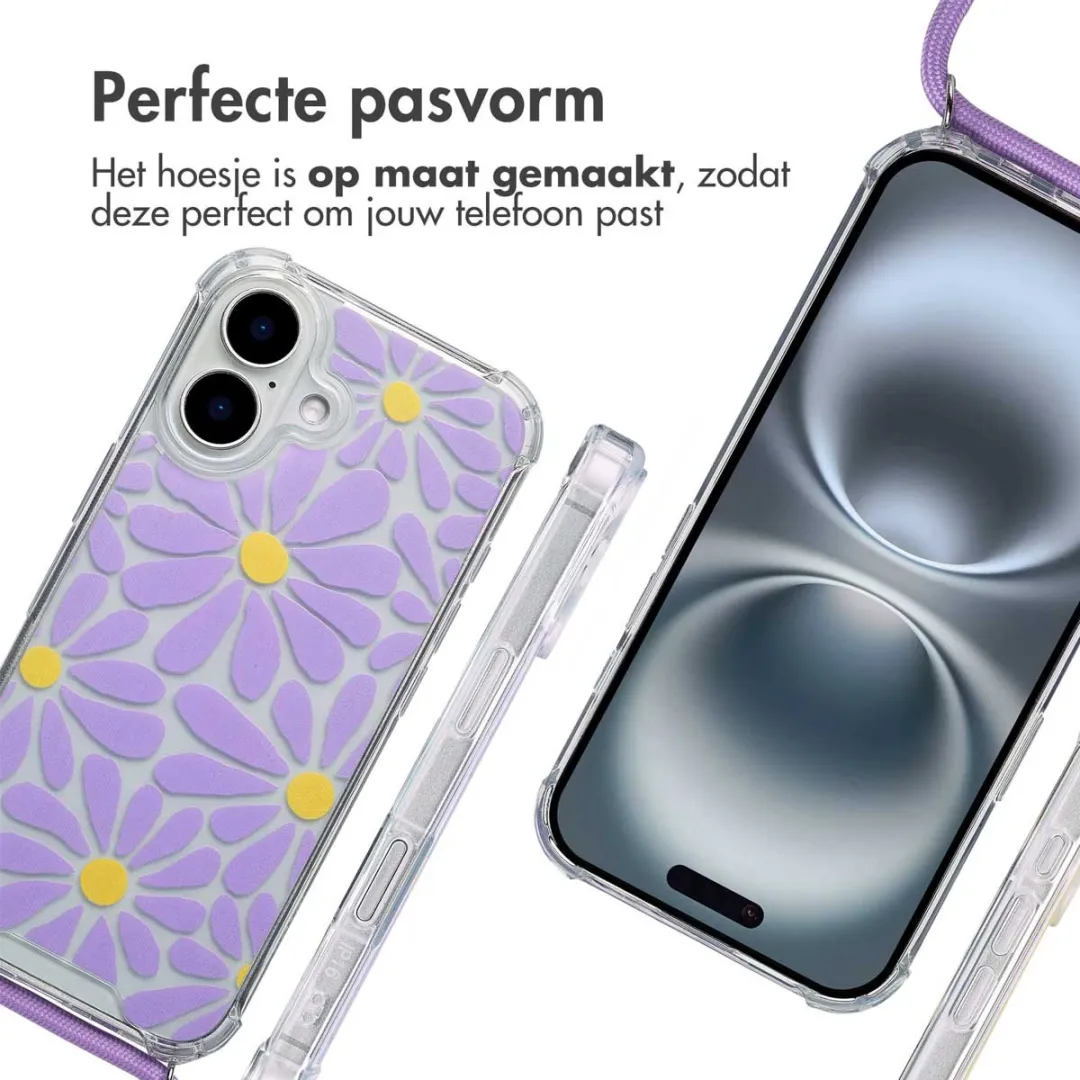 Imoshion iPhone 16 Hoesje Tropical Violet Flowers Connect - afbeelding 2 van 6