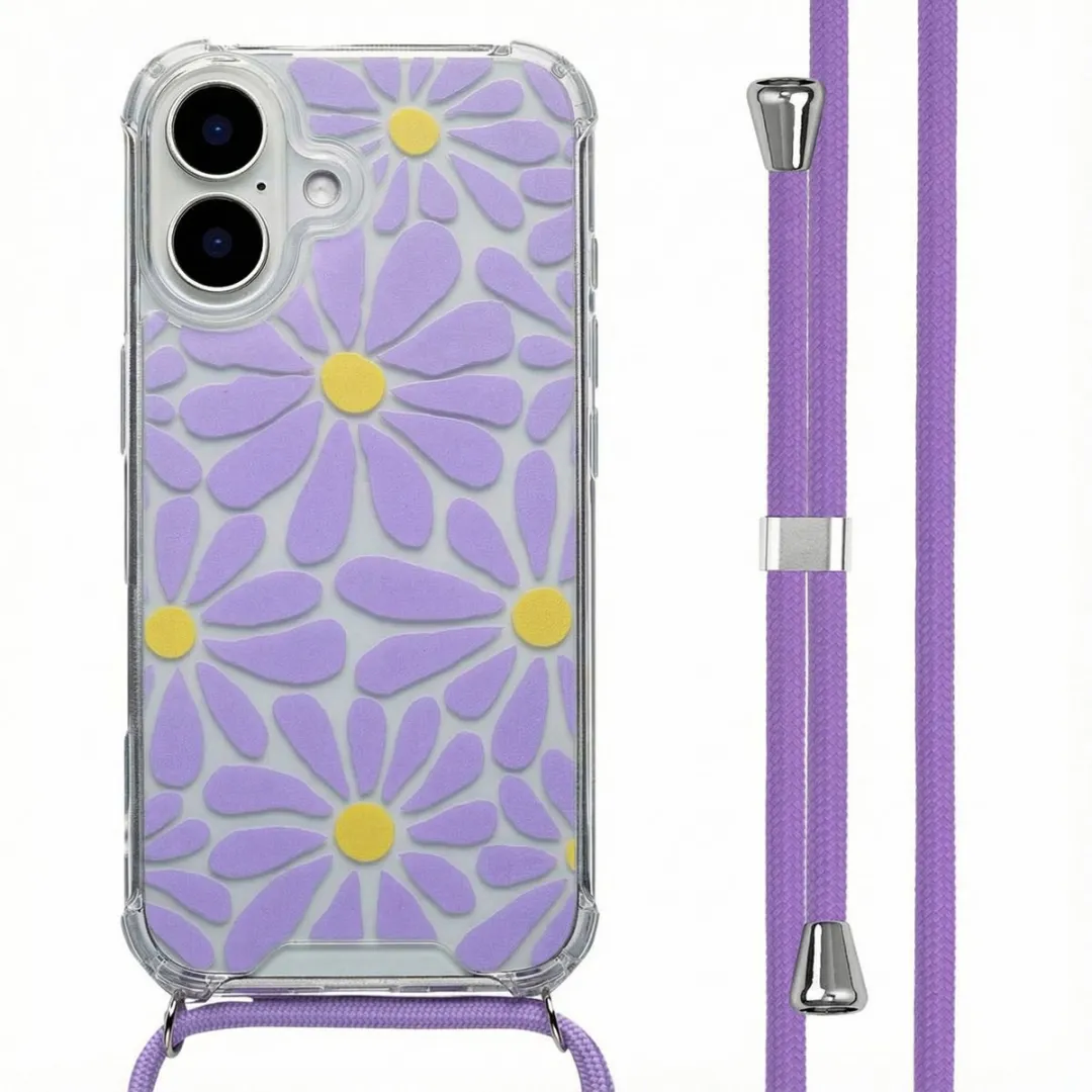 Imoshion iPhone 16 Hoesje Tropical Violet Flowers Connect