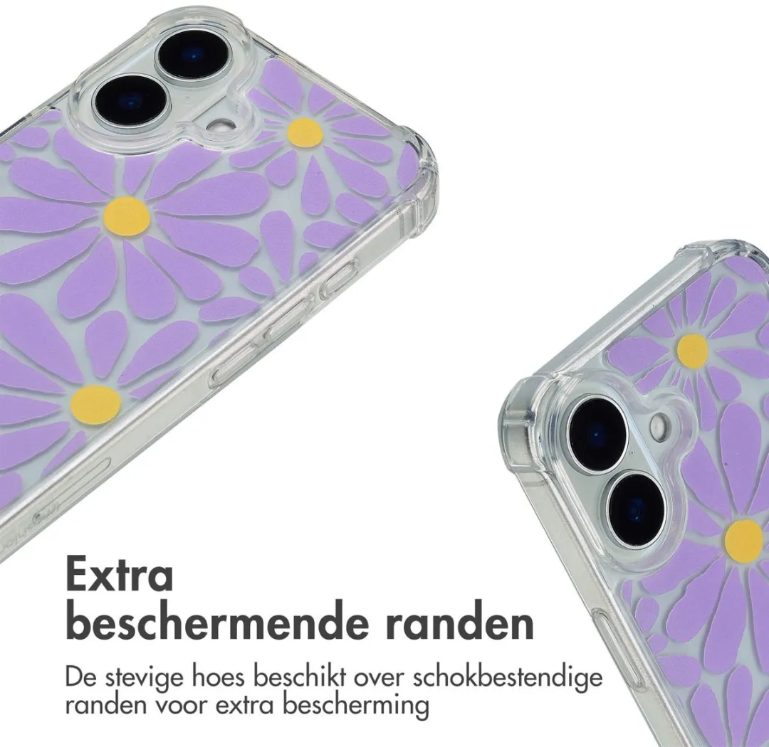 Imoshion iPhone 16 Hoesje Tropical Violet Flowers Connect - afbeelding 4 van 6