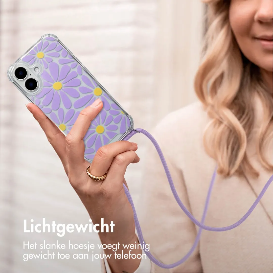 Imoshion iPhone 16 Hoesje Tropical Violet Flowers Connect - afbeelding 5 van 6
