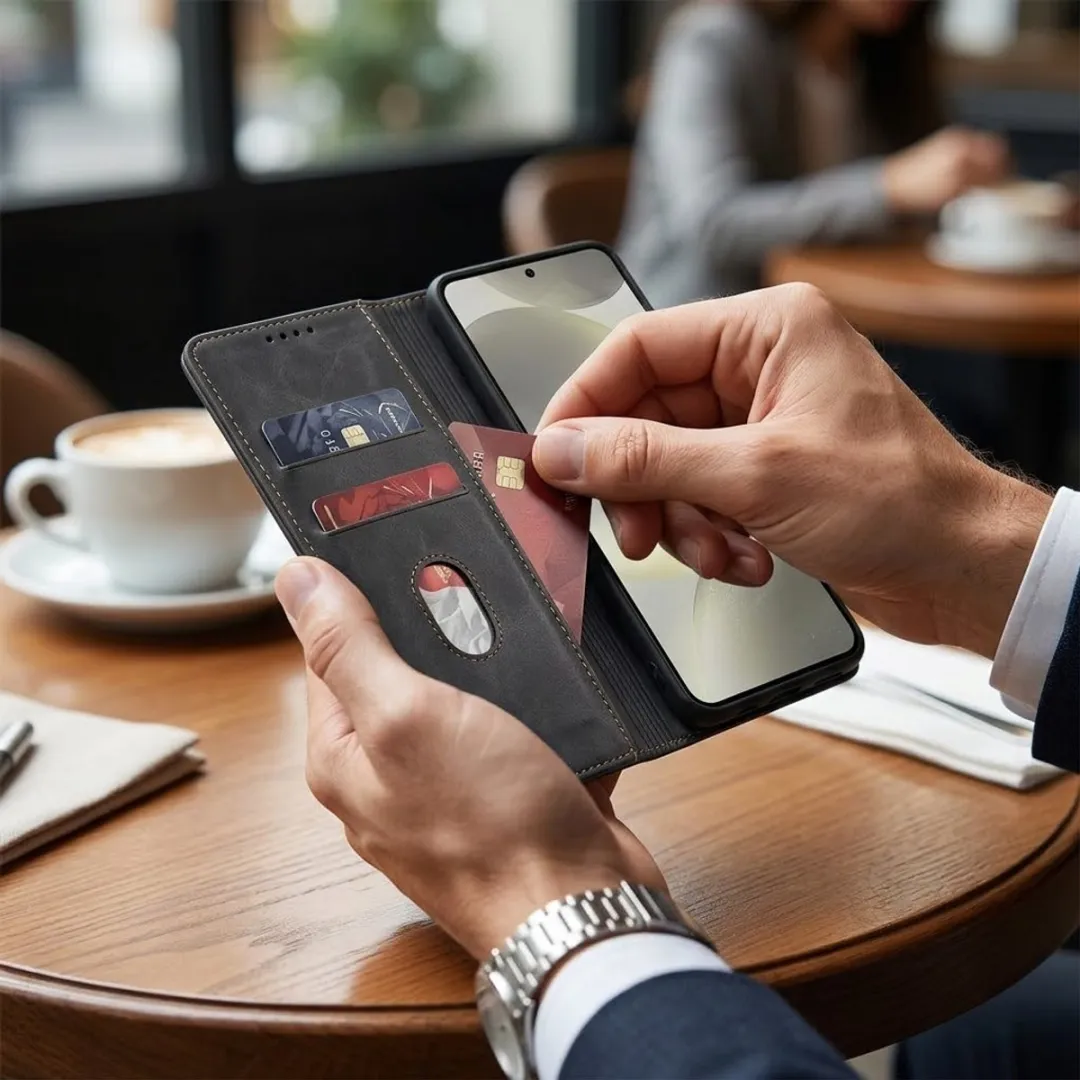 NUVEX Zwart Kunstleer Wallet Case Samsung Galaxy A16 - Magneetsluiting
