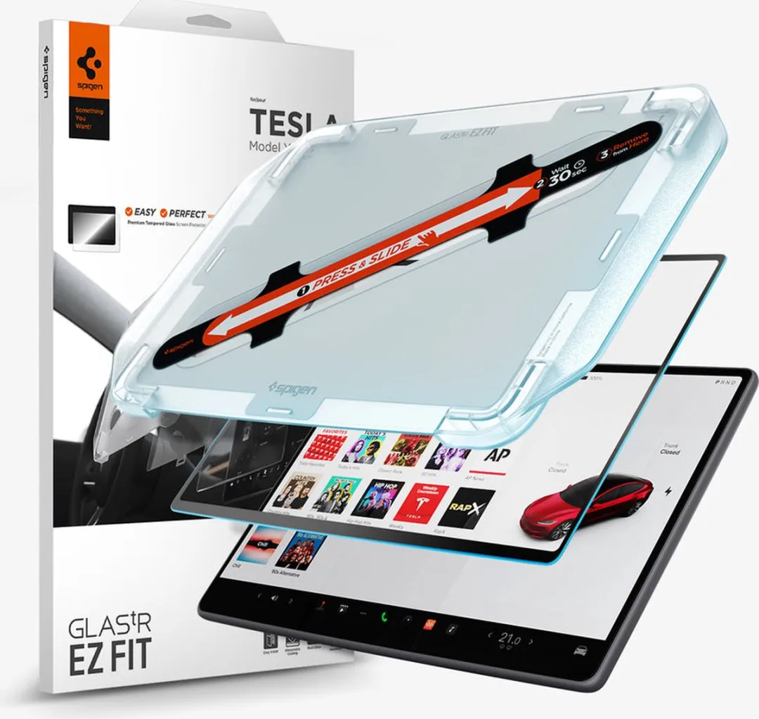 Spigen GlasTR EZ Fit Schermbeschermer Tesla Model 3 Highland