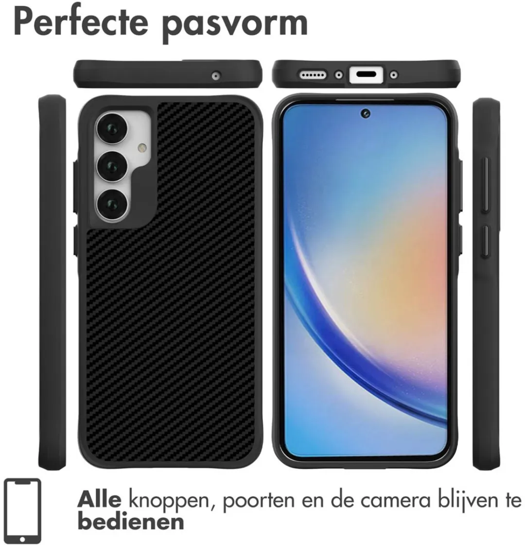 Imoshion Hybrid Carbon Hoesje Samsung Galaxy A35 - Zwart