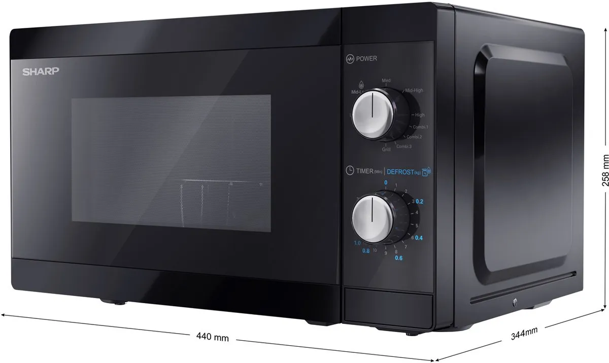 Sharp YC-MG01E-B Magnetron Grill 800W 20L - Zwart
