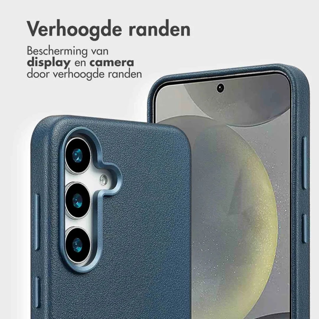 Accezz Hoesje Samsung Galaxy S25 Leather Bookcase 2-in-1 Nightfall Blue