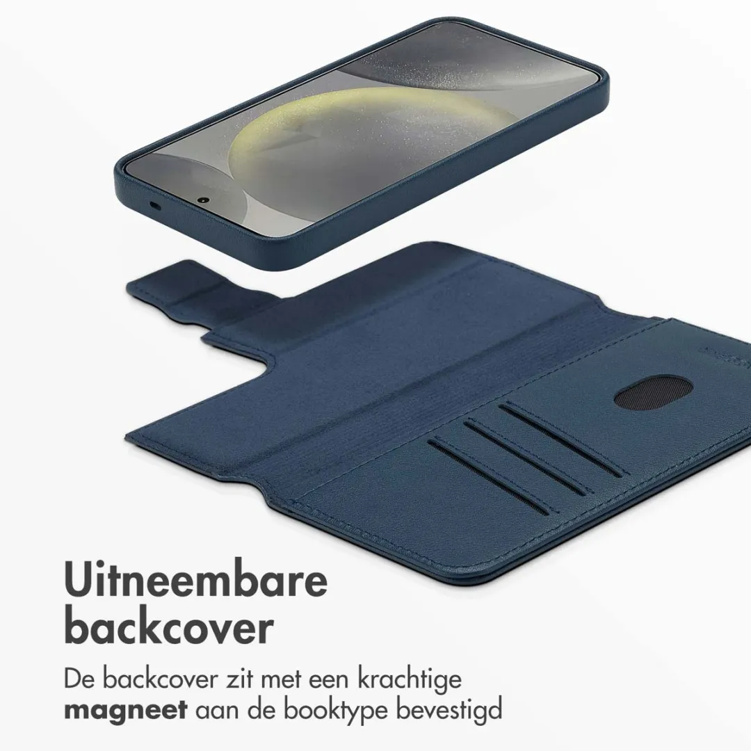 Accezz Hoesje Samsung Galaxy S25 Leather Bookcase 2-in-1 Nightfall Blue