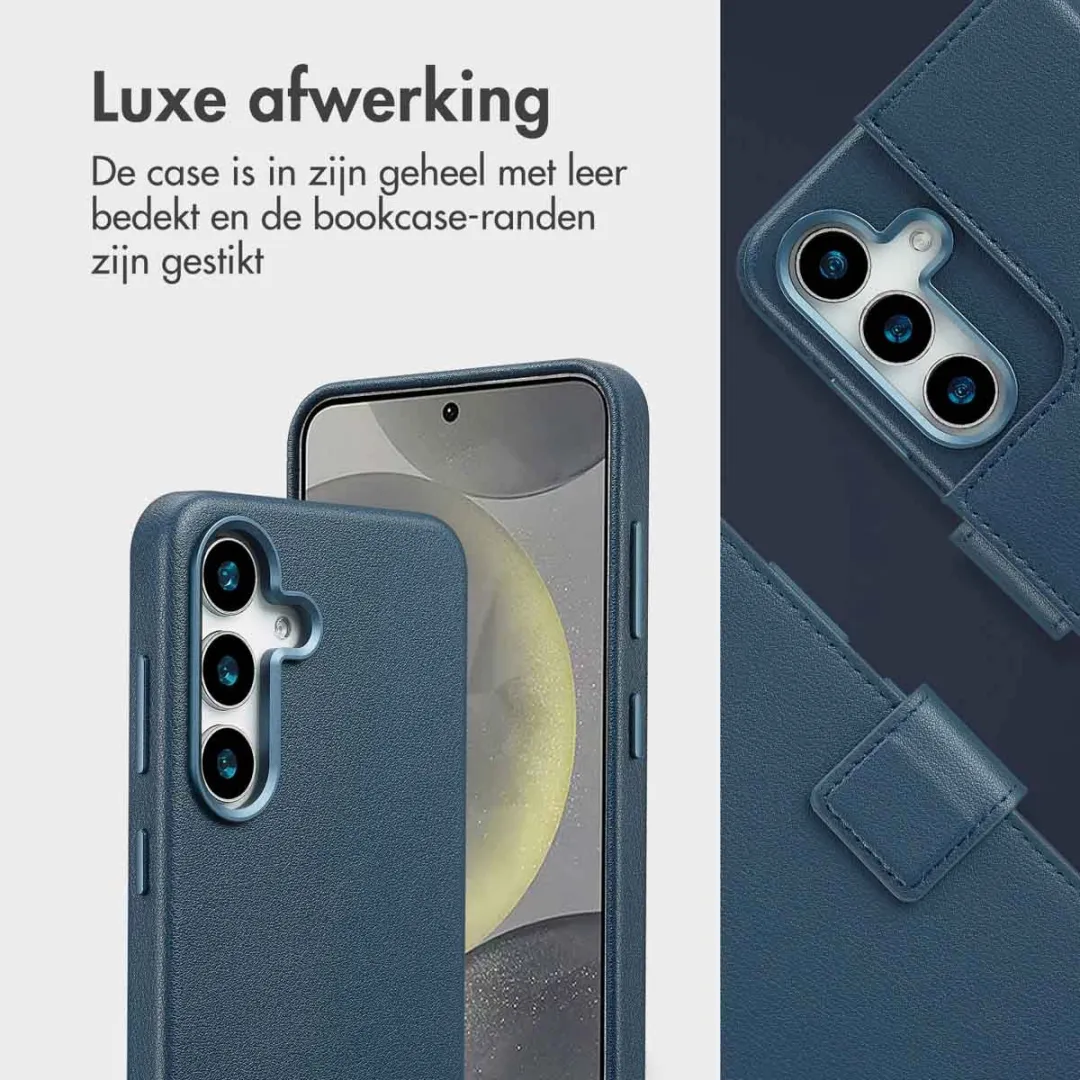 Accezz Hoesje Samsung Galaxy S25 Leather Bookcase 2-in-1 Nightfall Blue
