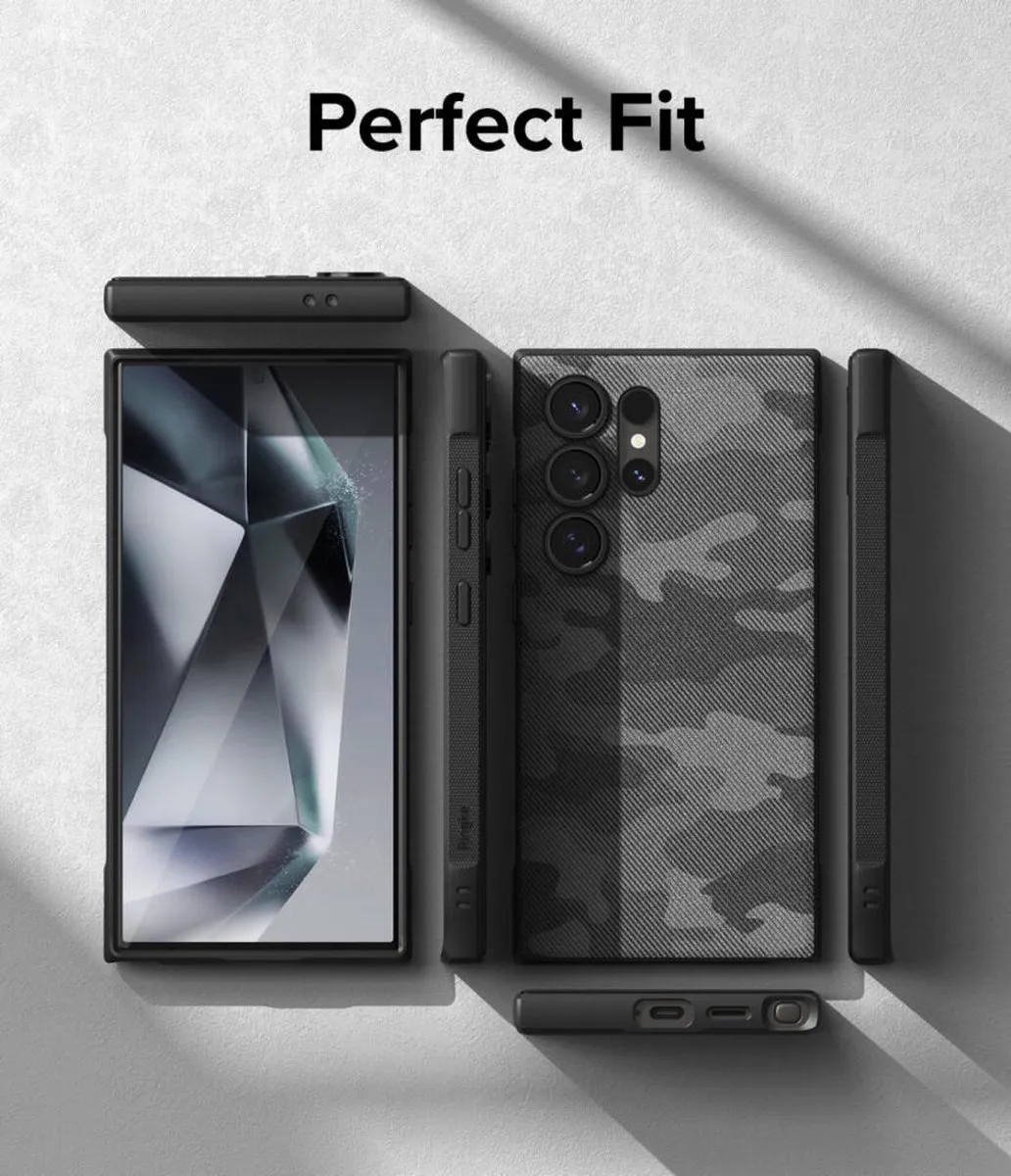 Ringke Onyx Hoesje Samsung Galaxy S24 Ultra - Camo Design Zwart