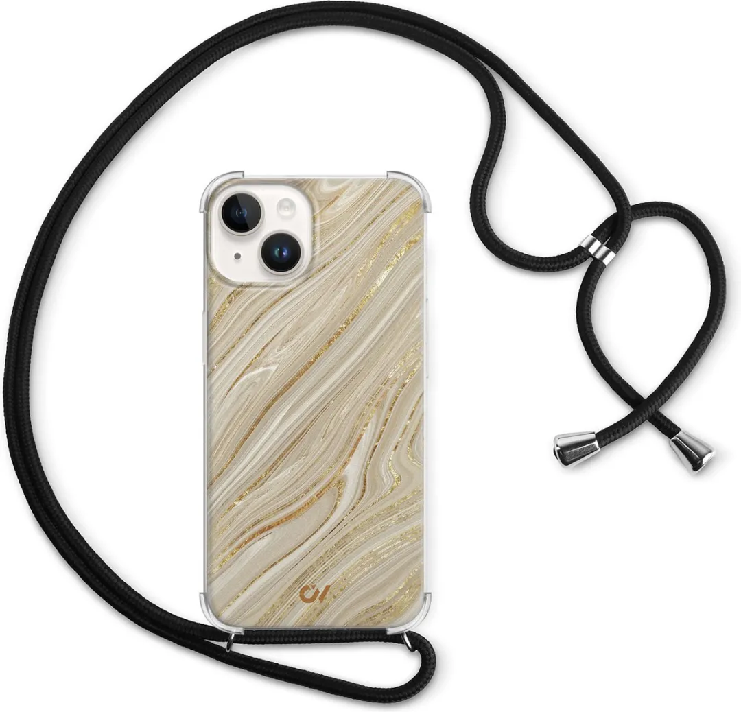 Casevibes Telefoonhoesje iPhone 14 Golden Marble C/14/UV/003