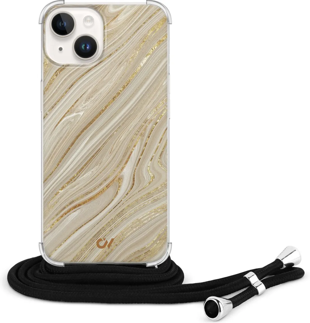 Casevibes Telefoonhoesje iPhone 14 Golden Marble C/14/UV/003