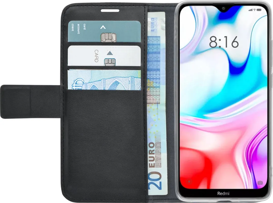 Azuri Walletcase voor Xiaomi Redmi 8 - 3 Pasjes - Zwart