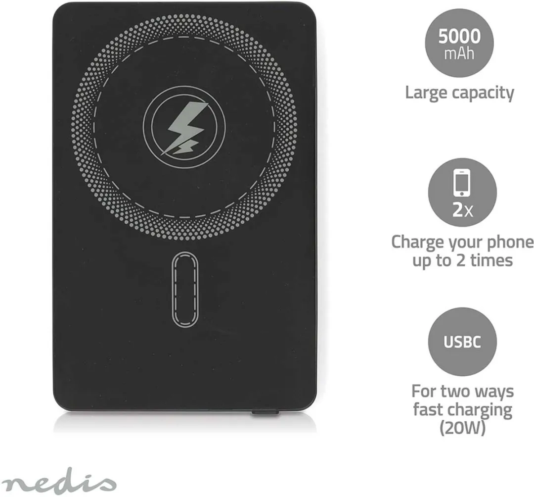 Nedis PBKWL20W025BK Powerbank 5000mAh - Zwart