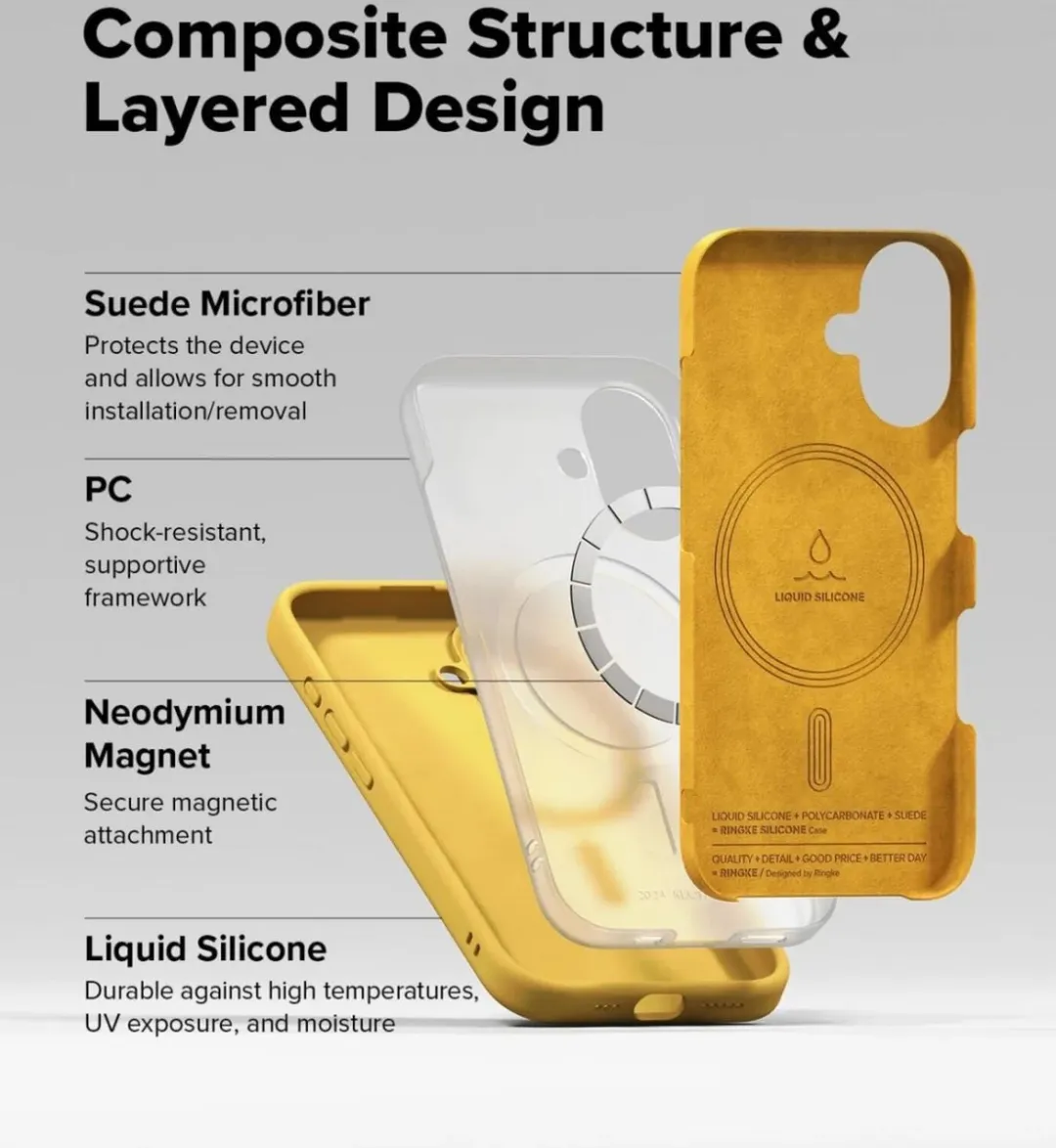 Ringke Silicone MagSafe Hoesje iPhone 16 - Geel