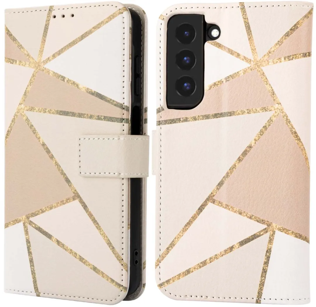 Imoshion Bookcase Hoesje Samsung Galaxy S22 - Beige Graphic