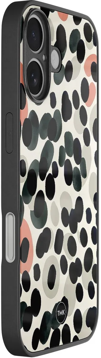 Casevibes iPhone 16 Hoesje Multi - Modern Dots - TPU & Glas - A/i16/glas/027