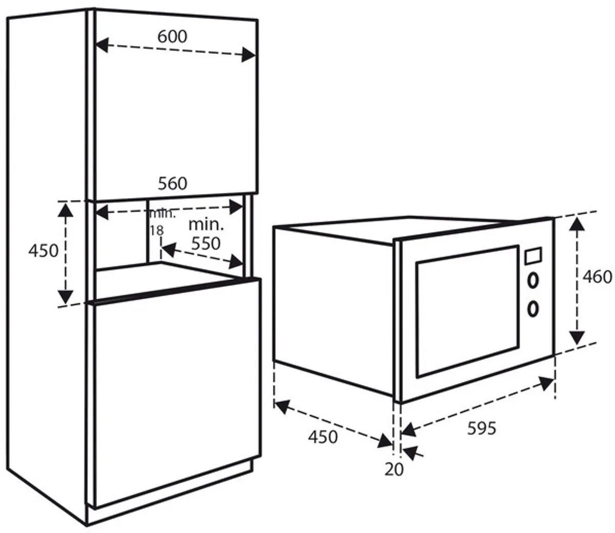 Inventum IMC6132F Inbouw Combi-oven 32L - 1000W Magnetron - RVS/Zwart