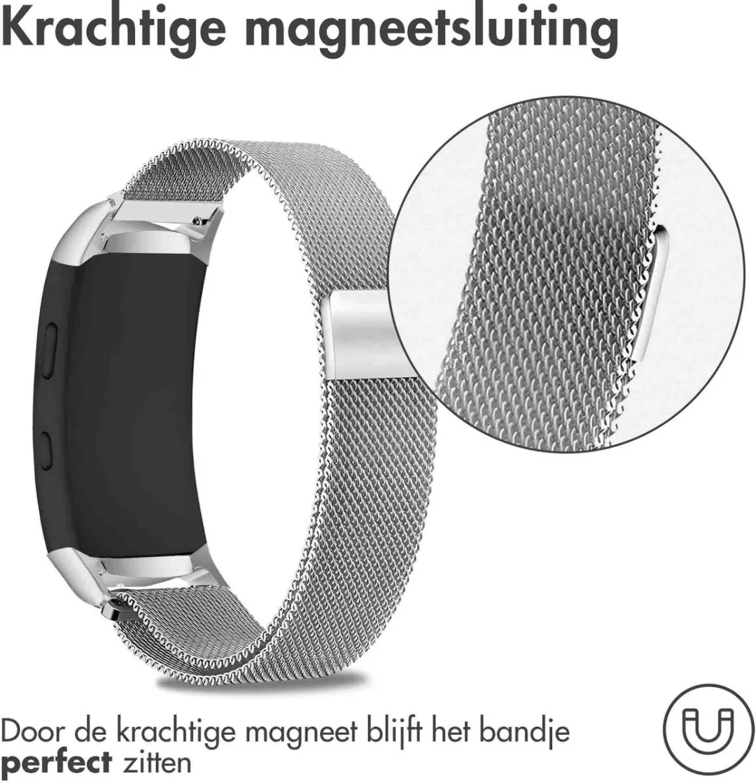 Imoshion Milanees Magnetisch Bandje Samsung Gear Fit2 - Zilver