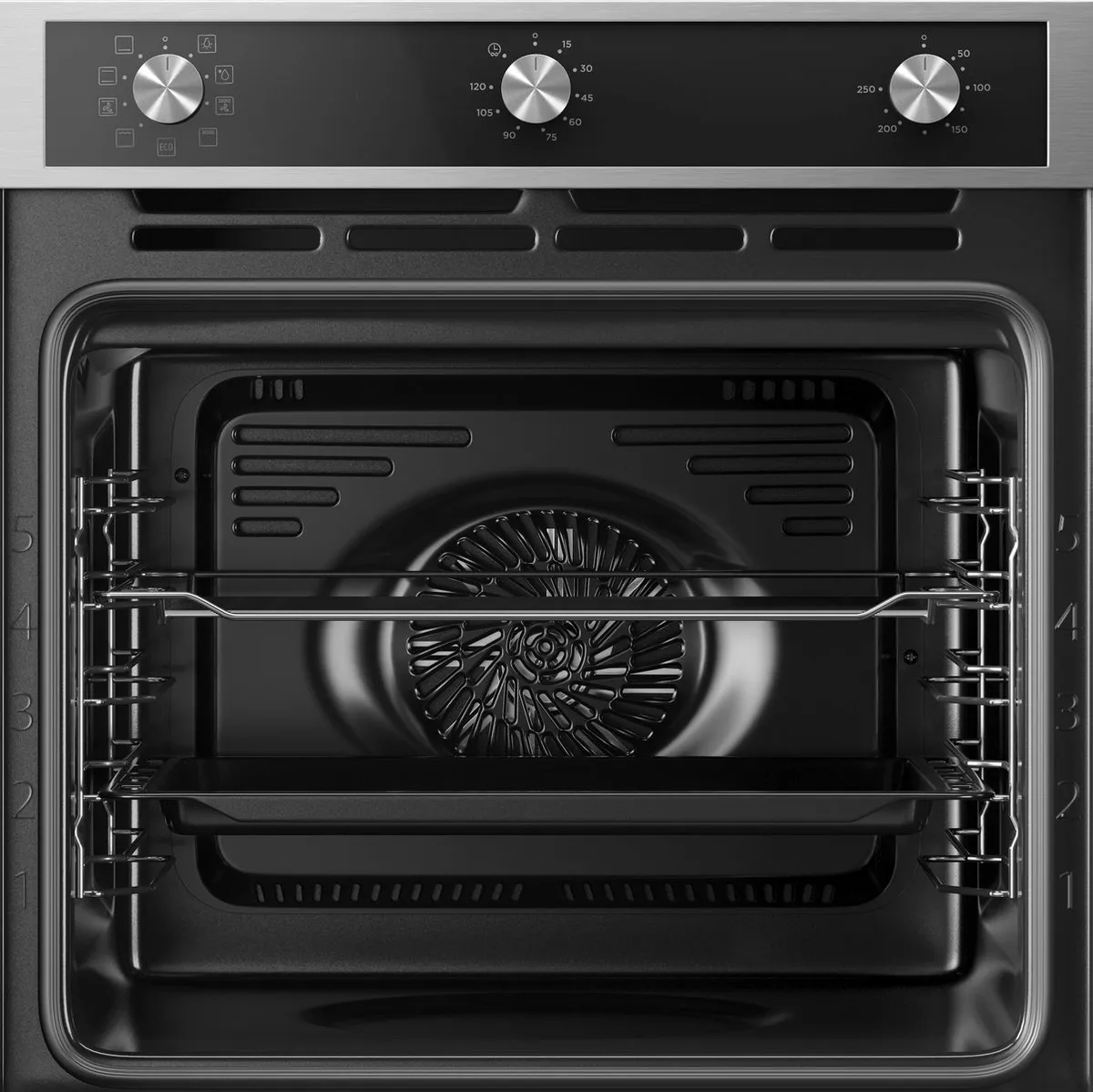 Inventum IOH6072RK Inbouwoven 72L - 60cm - Zwart/RVS