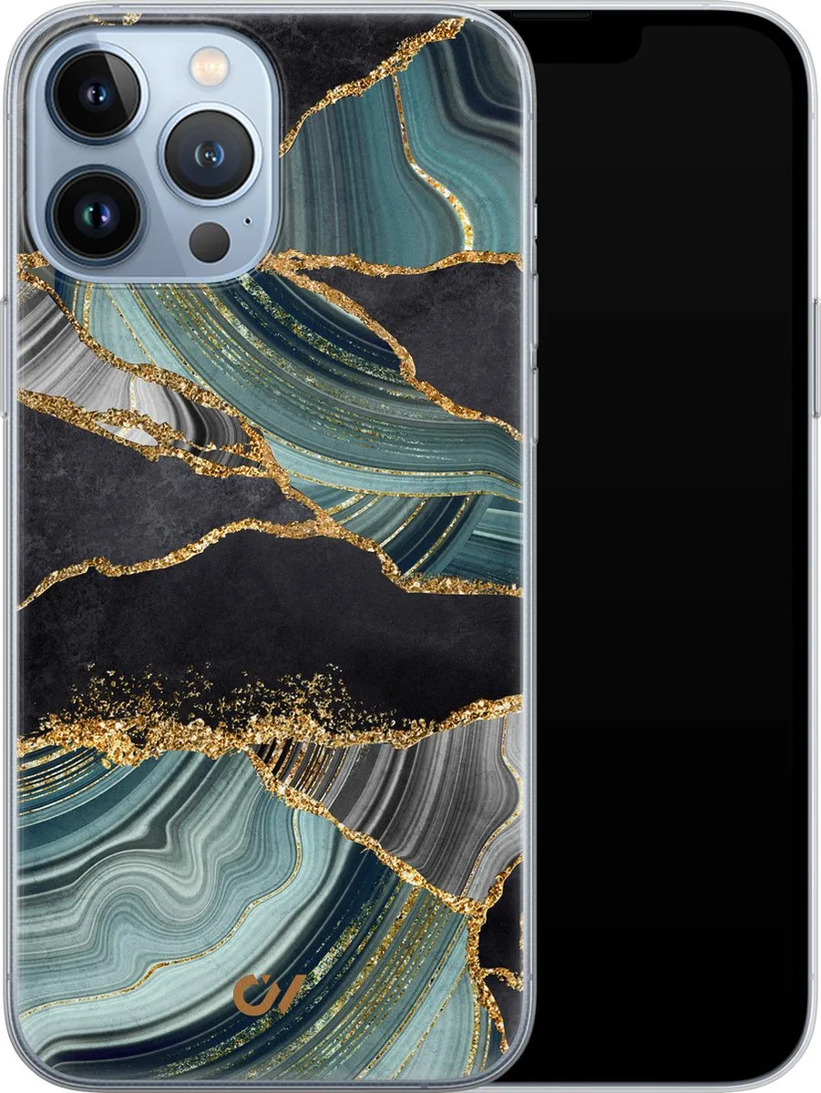 Casevibes iPhone 13 Pro Max Hoesje - Marble Jade Stone - A/13PM/UV/036