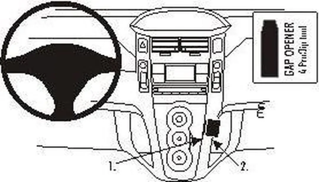 Brodit ProClip Angled Mount 853742 - Toyota Yaris 2006-2011 - Zwart - afbeelding 6 van 6
