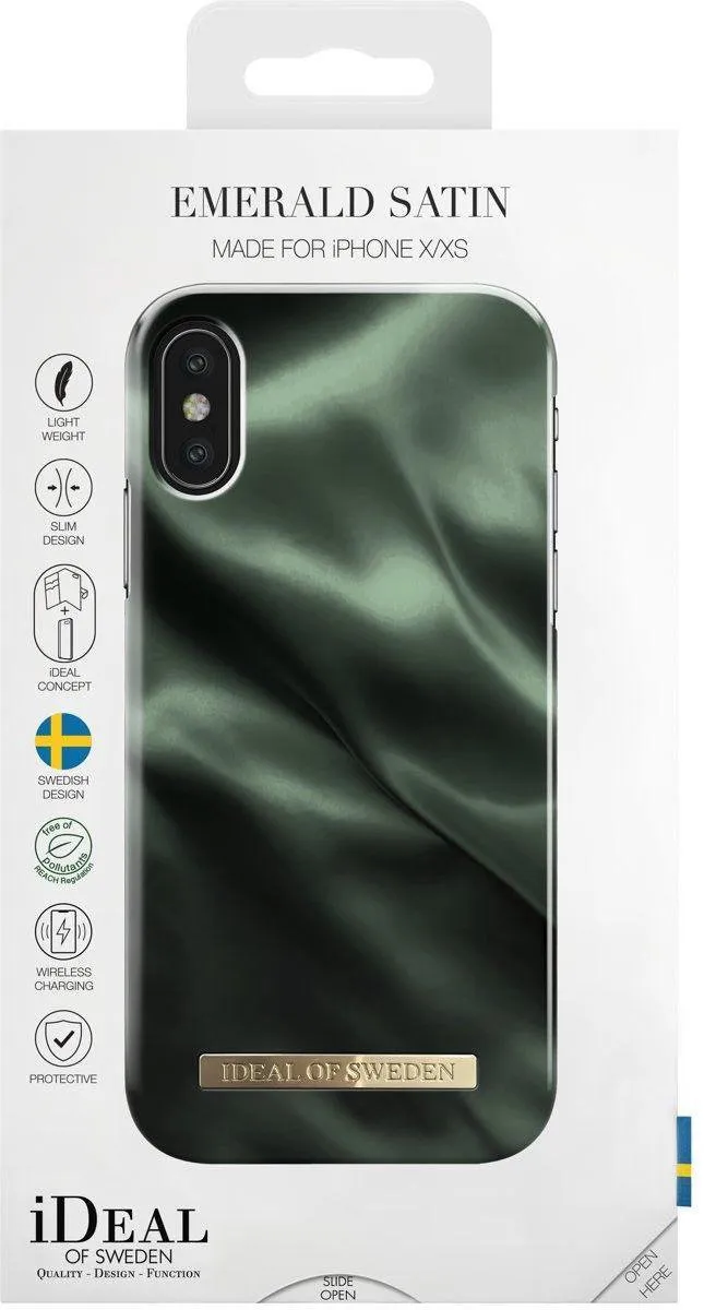 iDeal of Sweden iPhone XS/X Fashion Hoesje - Emerald Satin - afbeelding 6 van 6