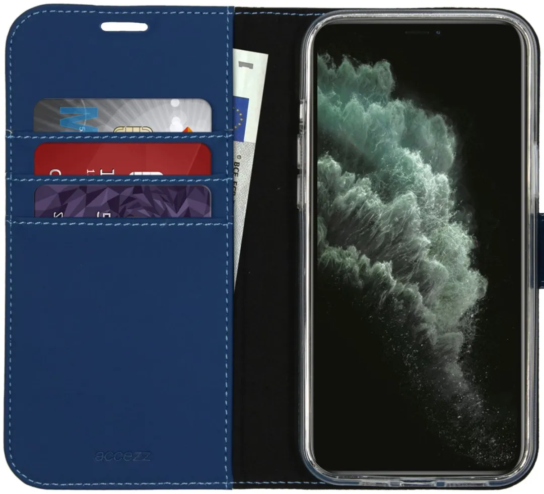 Accezz Hoesje iPhone 12 Pro Max Blauw - 3 Pasjes