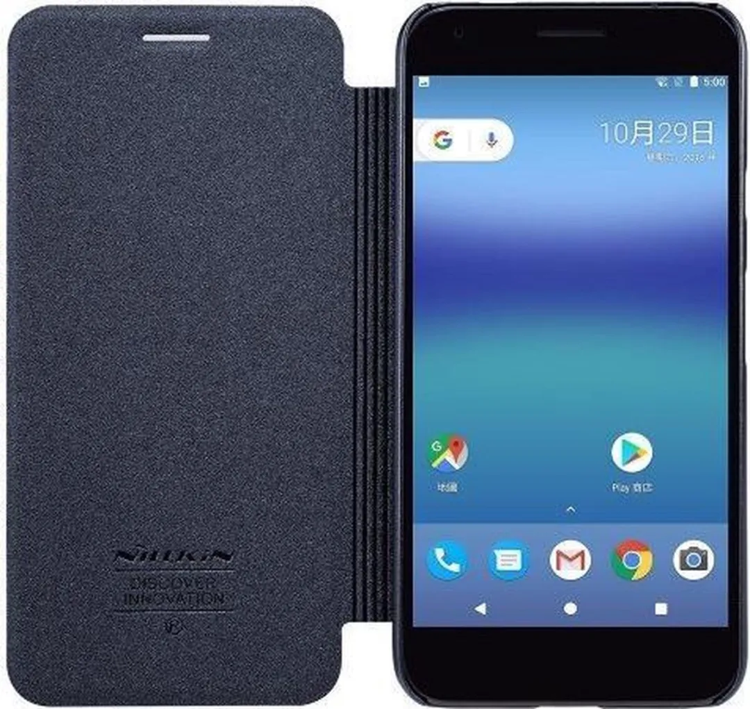 Nillkin Leather Case Sparkle Series Zwart - Google Pixel