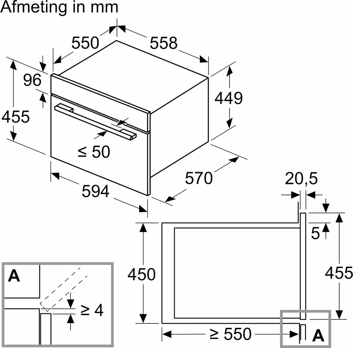 Bosch CMA585GS1 - Serie 6 - Inbouwmagnetron met heteluchtfunctie - 60x45 cm - 44 l - RVS - Eenvoudig te reinigen met hydrolyse