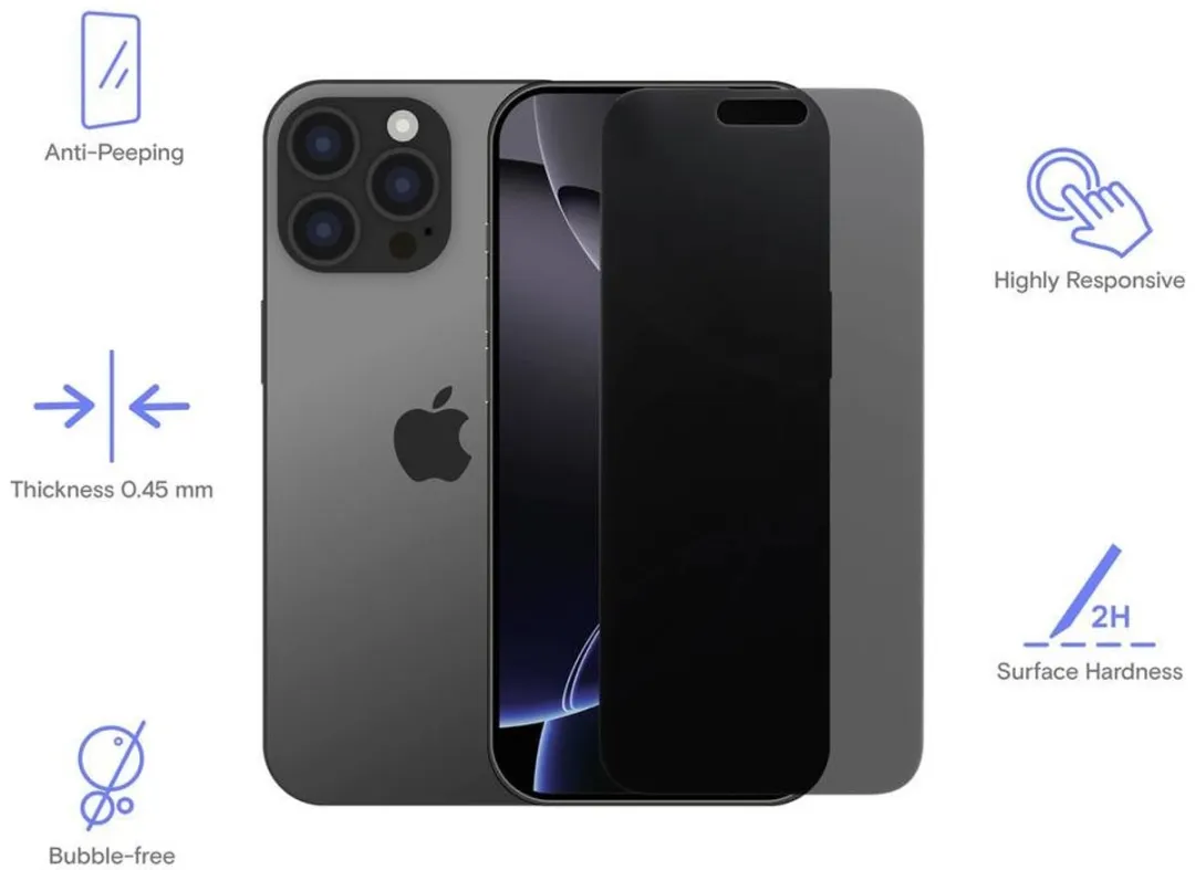 Renkforce RF-6683260 Privacy-schermbeschermer - Apple - 1 Stuk - Grijs/Zwart