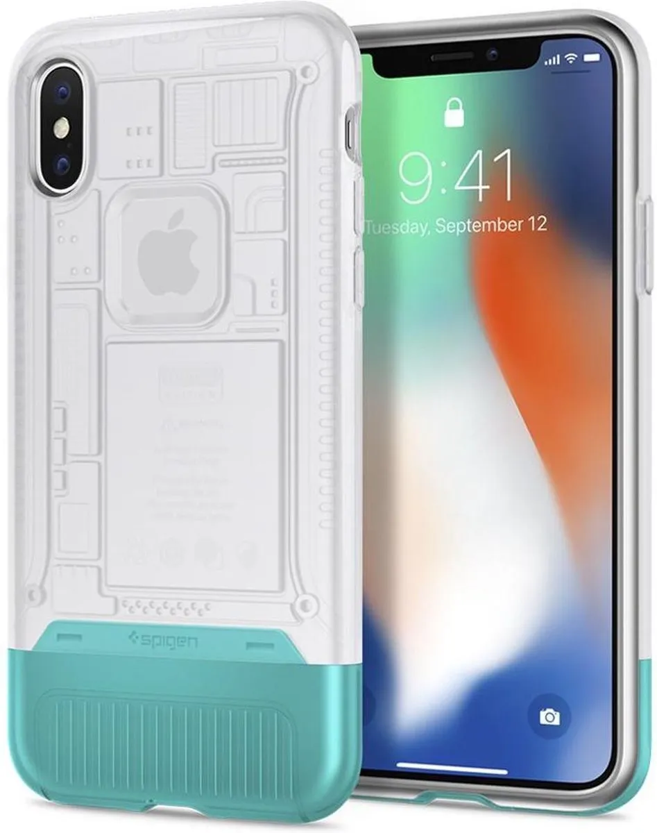 Spigen Classic C1 057CS23198 iPhone X Hoesje - Transparant Blauw