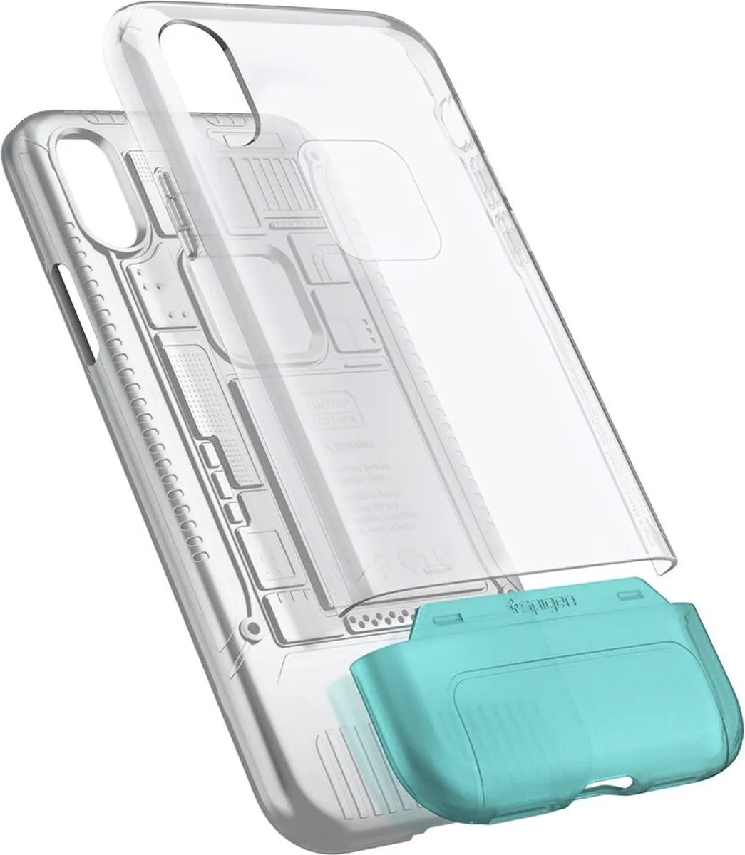 Spigen Classic C1 057CS23198 iPhone X Hoesje - Transparant Blauw
