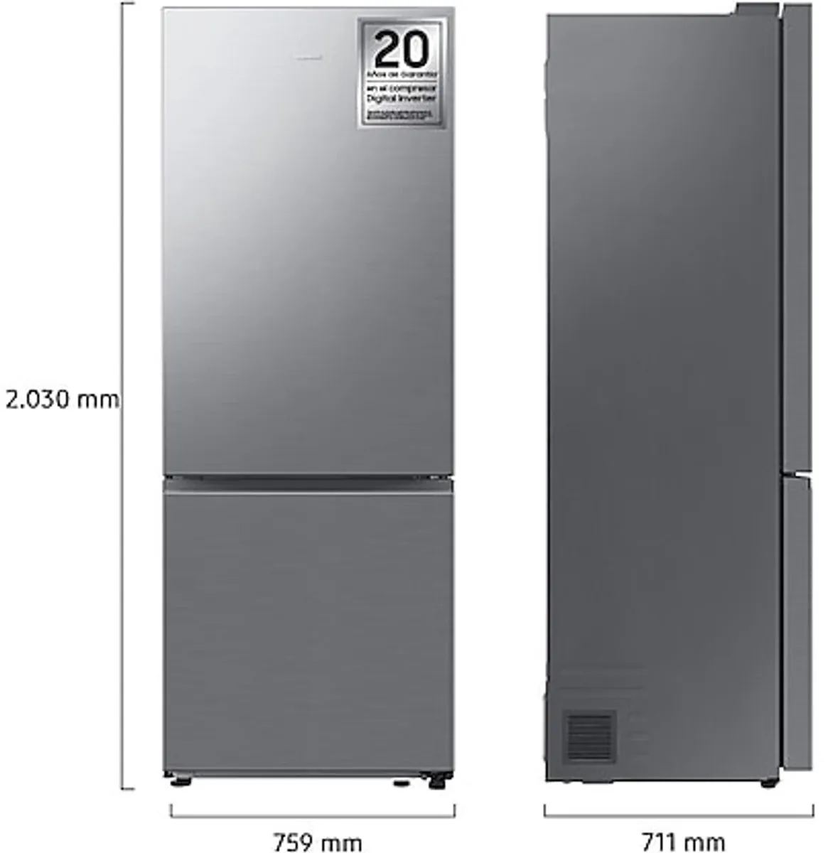 Samsung RB53DG703DS9EF Koel-Vriescombinatie 538L - Roestvrijstaal