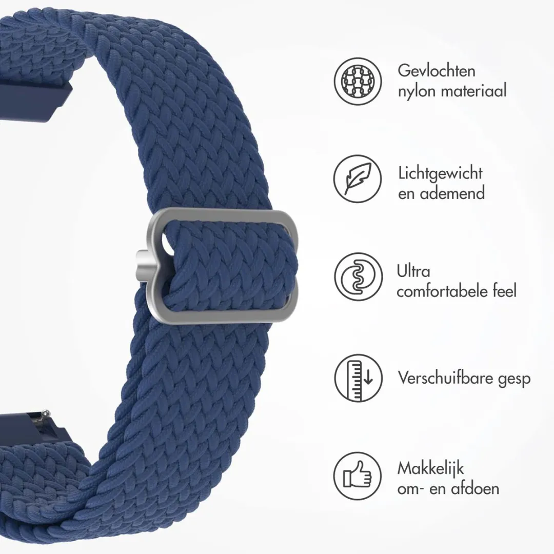Imoshion Nylon Geweven Smartwatchband 22mm - Donkerblauw
