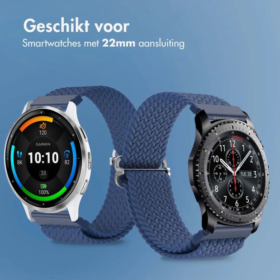 Imoshion Nylon Geweven Smartwatchband 22mm - Donkerblauw