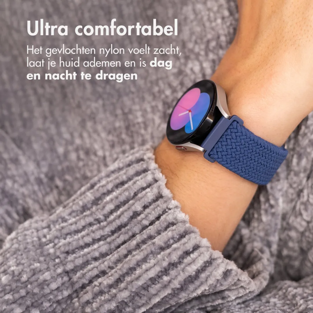 Imoshion Nylon Geweven Smartwatchband 22mm - Donkerblauw
