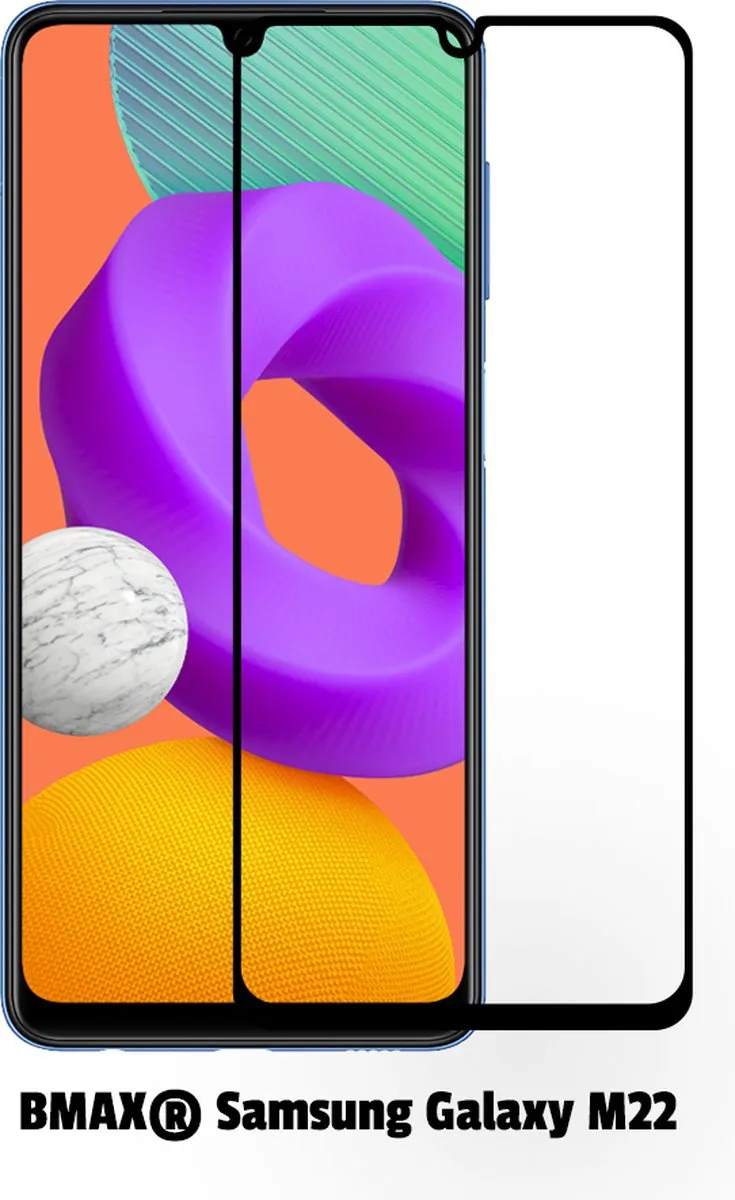 BMAX Screenprotector Samsung Galaxy M22 - 2 Stuks - Zwart