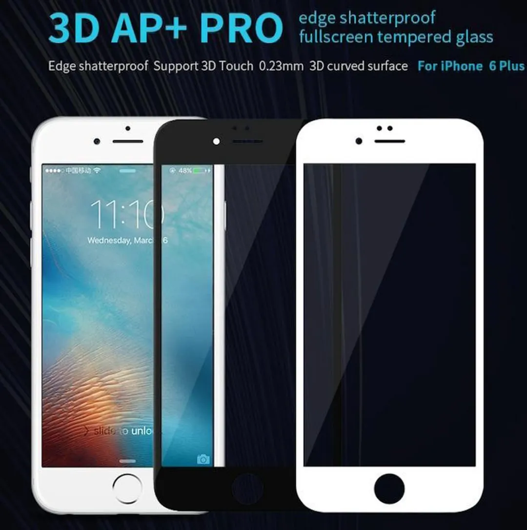 Nillkin 3D AP+ PRO iPhone 6/7/8 Plus Volledig Glas - Wit - afbeelding 6 van 6
