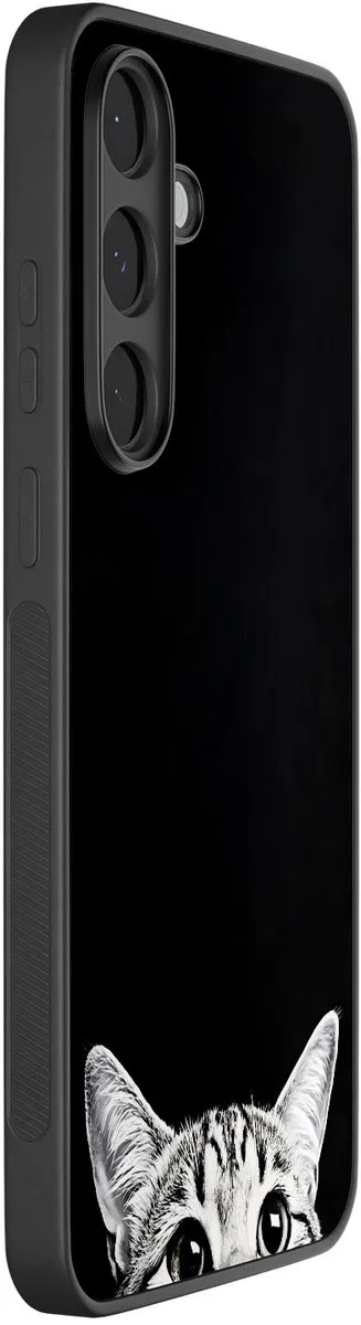Casevibes Samsung Galaxy S25 FE Hoesje - Zwart - Kat Kiekeboe