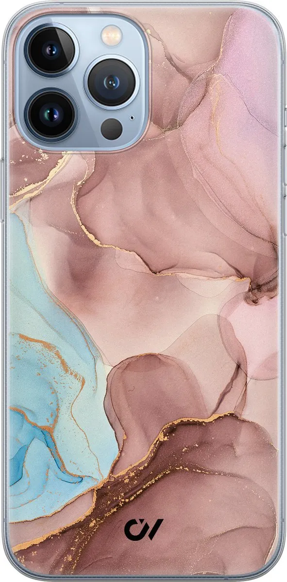Casevibes Hoesje iPhone 13 Pro Max Marble Clouds Roze A/13PM/UV/055