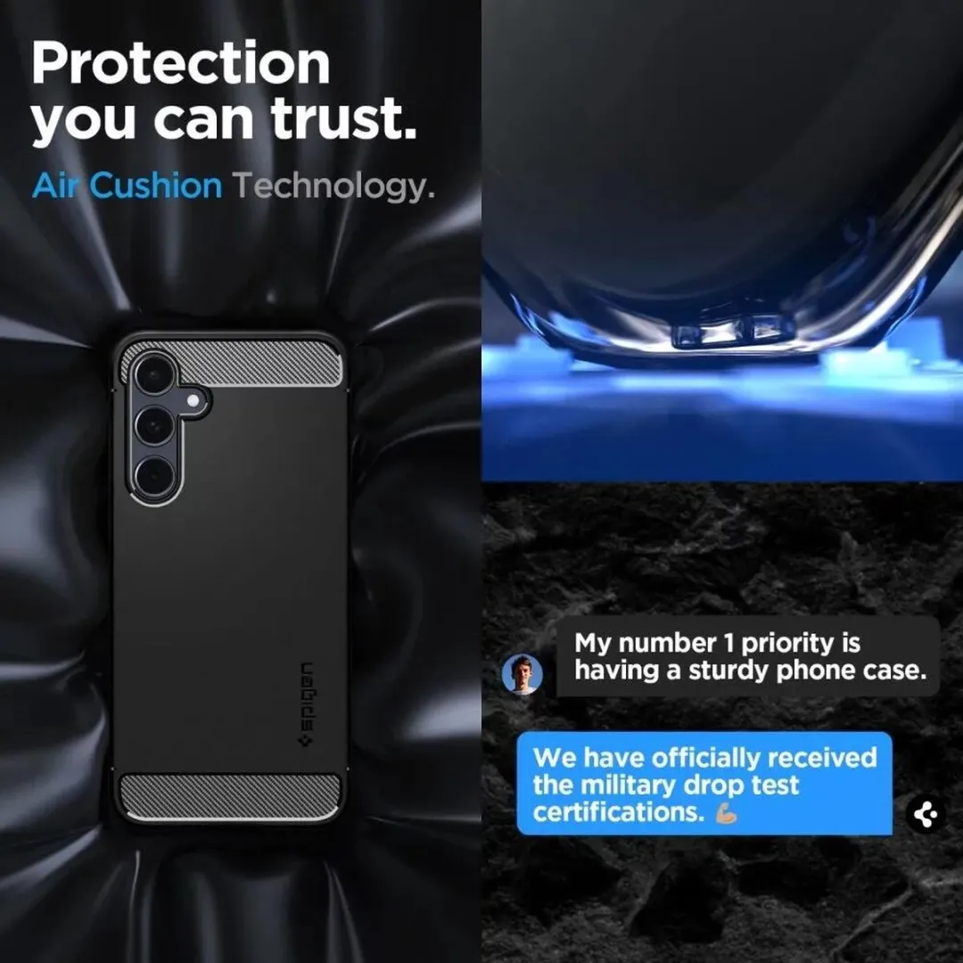 Spigen Rugged Armor ACS07500 Hoesje - Samsung Galaxy A55 - Zwart - afbeelding 6 van 6