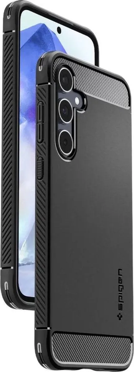 Spigen Rugged Armor ACS07500 Hoesje - Samsung Galaxy A55 - Zwart