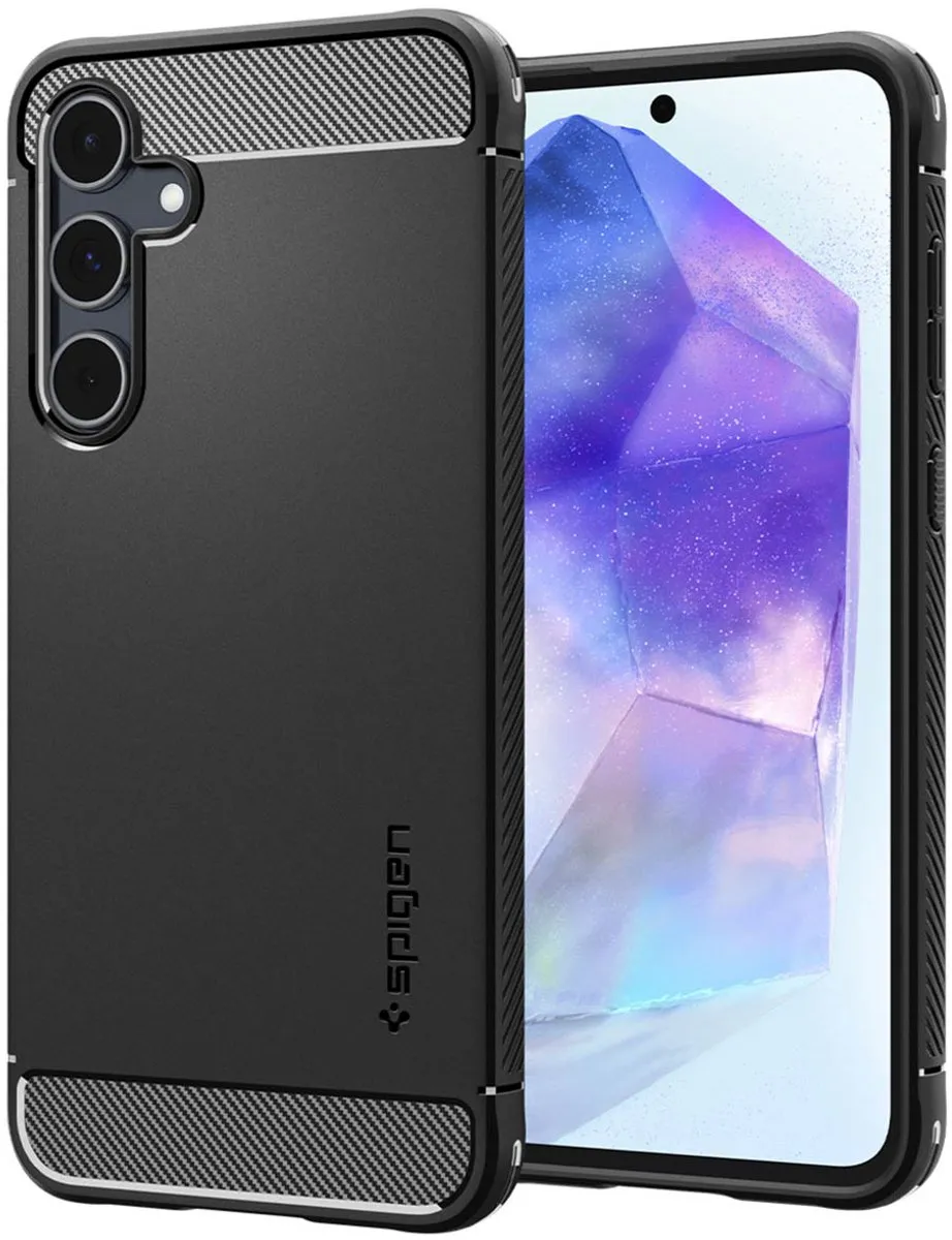 Spigen Rugged Armor ACS07500 Hoesje - Samsung Galaxy A55 - Zwart