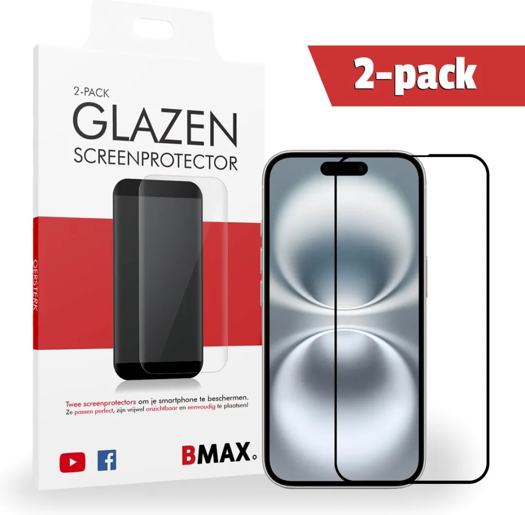 BMAX iPhone 16 Screenprotector 2 Stuks