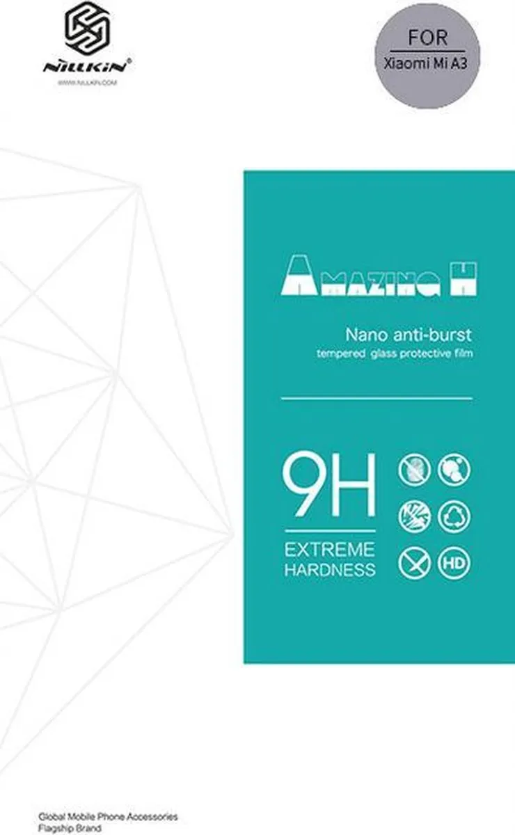 Nillkin Display Folio 9H Xiaomi Mi A3 - Schermbeschermer - afbeelding 4 van 4