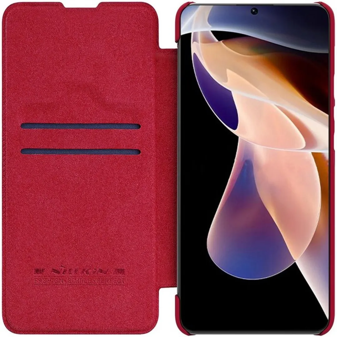 Nillkin Qin Book Case Xiaomi Redmi Note 11T - Rood - afbeelding 3 van 4