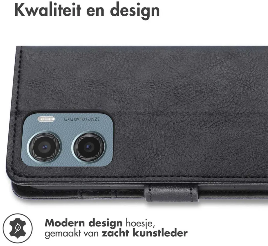 Imoshion Moto G05/E15 Bookcase Hoesje - 3 Stuks - Zwart