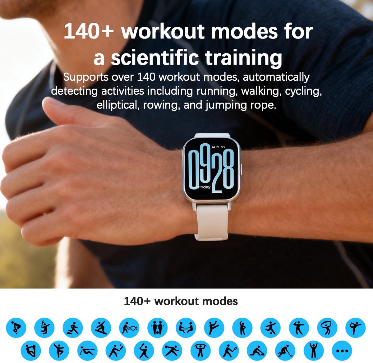 Xiaomi Redmi Watch 5 Active, 2,0" LCD-scherm, 18 dagen Batterijduur, Bluetooth-oproepen, Waterdicht tot 5 ATM, Zilver