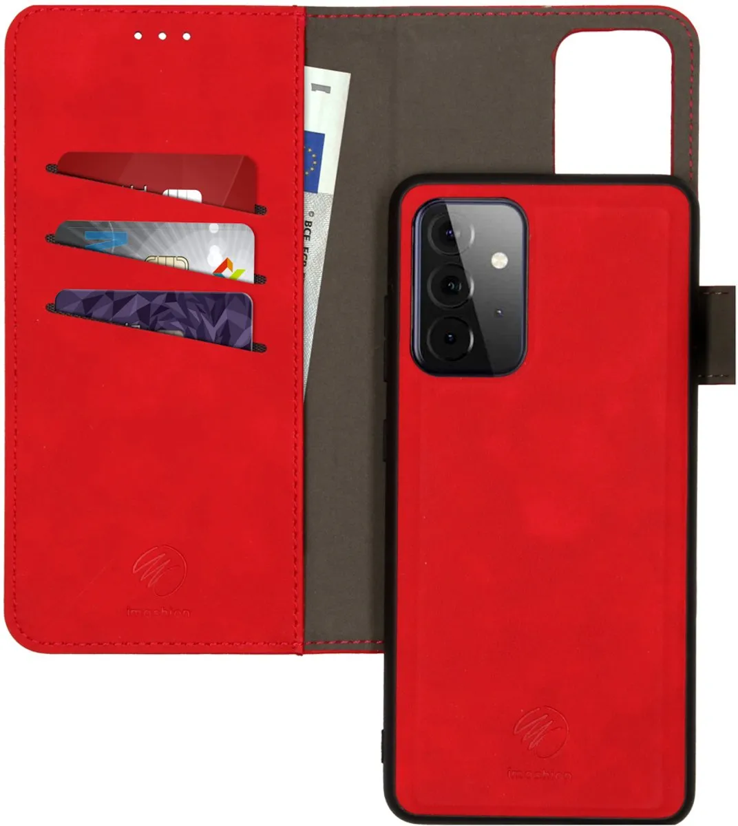 Imoshion Hoesje Samsung Galaxy A72 2-in-1 Bookcase - 3 Pasjes - Rood