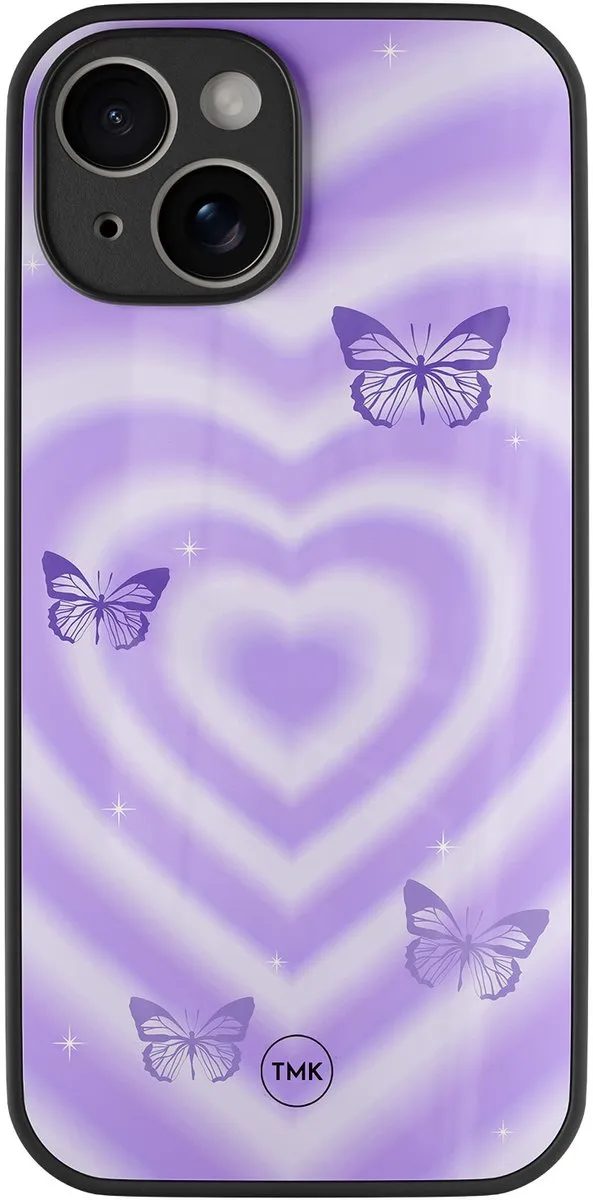 Casevibes iPhone 14 Hoesje Vlinders Retro Paars